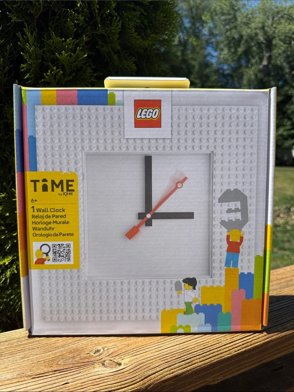 Lego Wall Clock with White Base and Red Accent